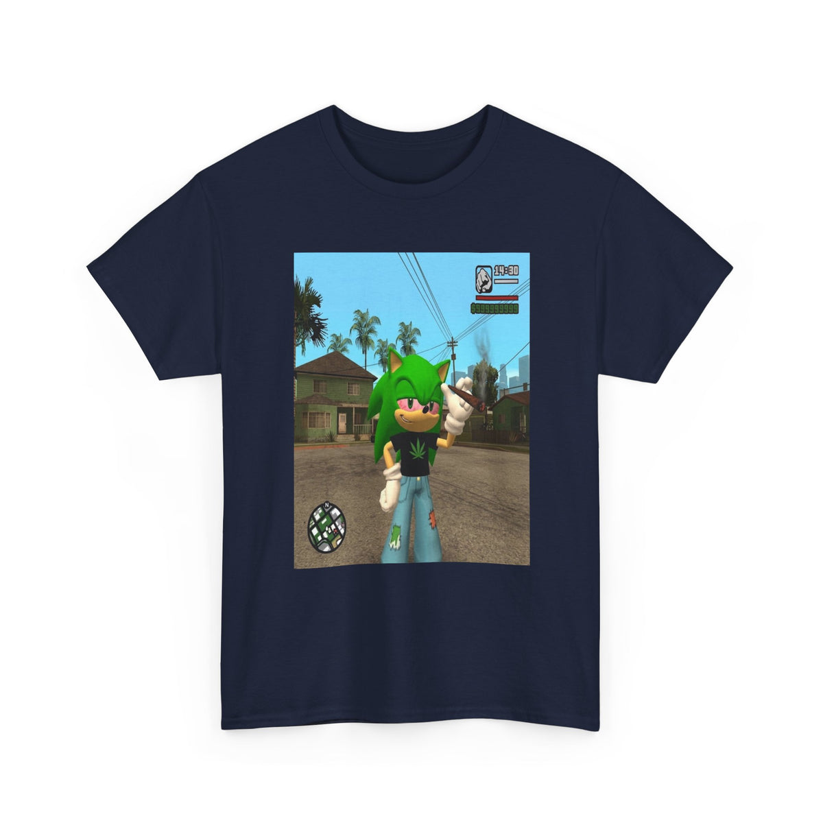 Chill Green Hedgehog Smoking Blunt Tee