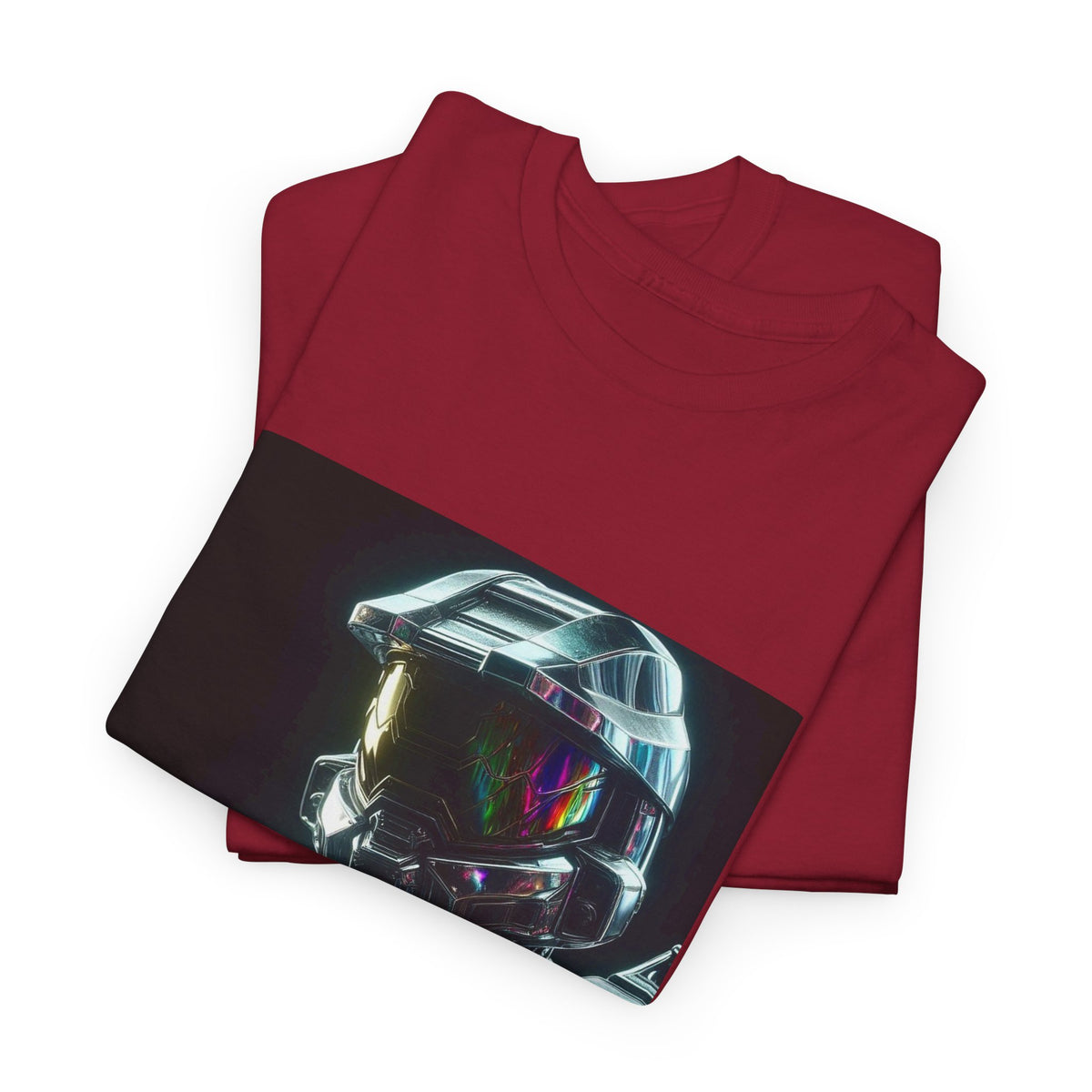 Chrome Cybernetic Commander With Rainbow Visor