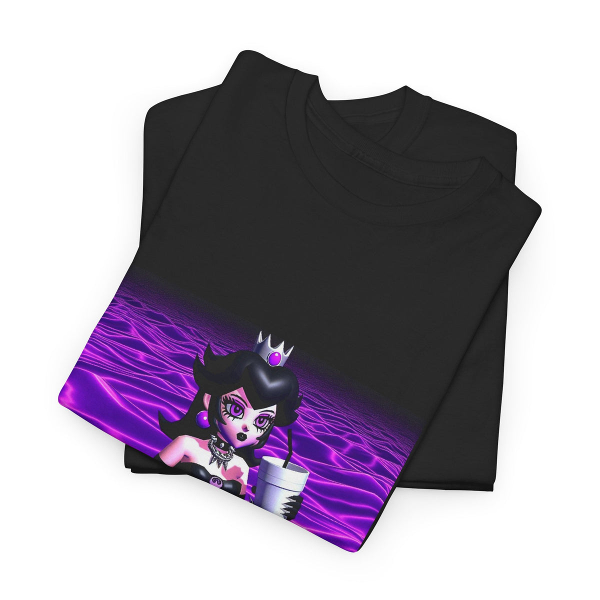 Goth Peach Wading In Purple Waves