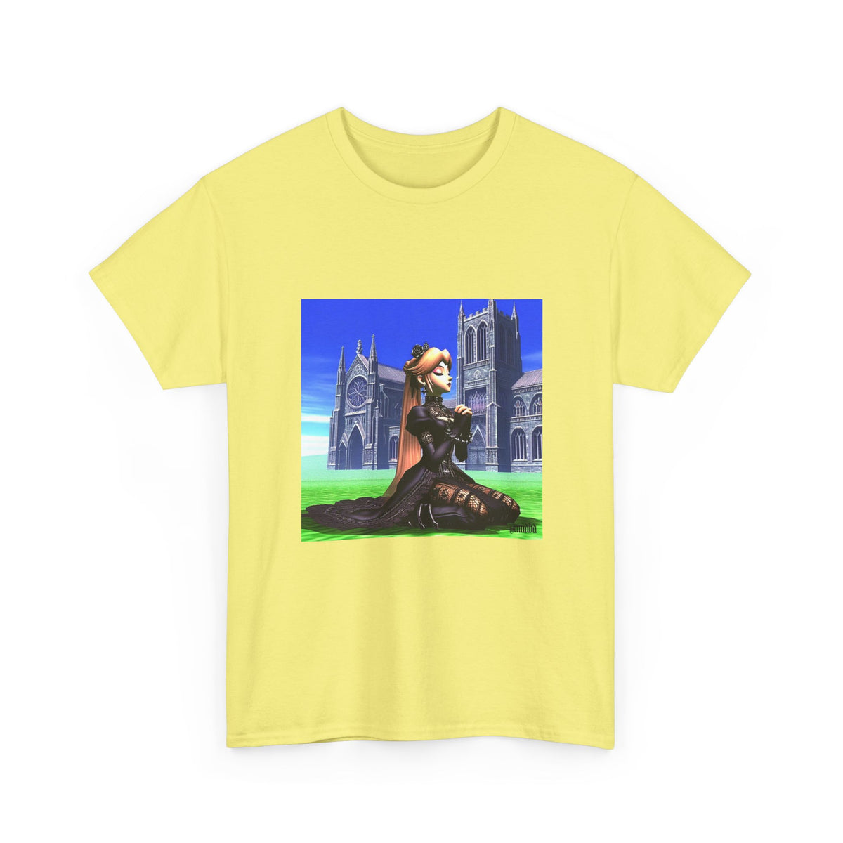 Gothic Princess Peach Praying At Cathedral