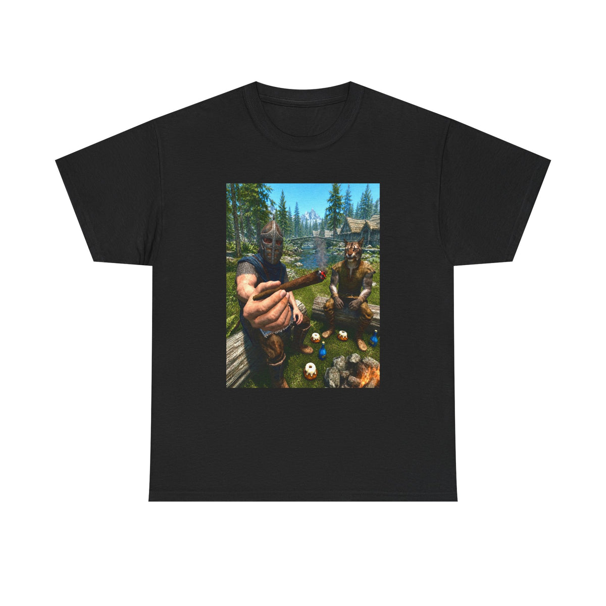 Dragonborn Khajiit Blazing In Skyrim Tee