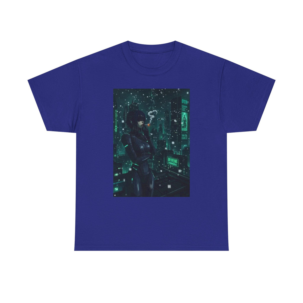 Cyberpunk Smoker In Neo-Tokyo Tee