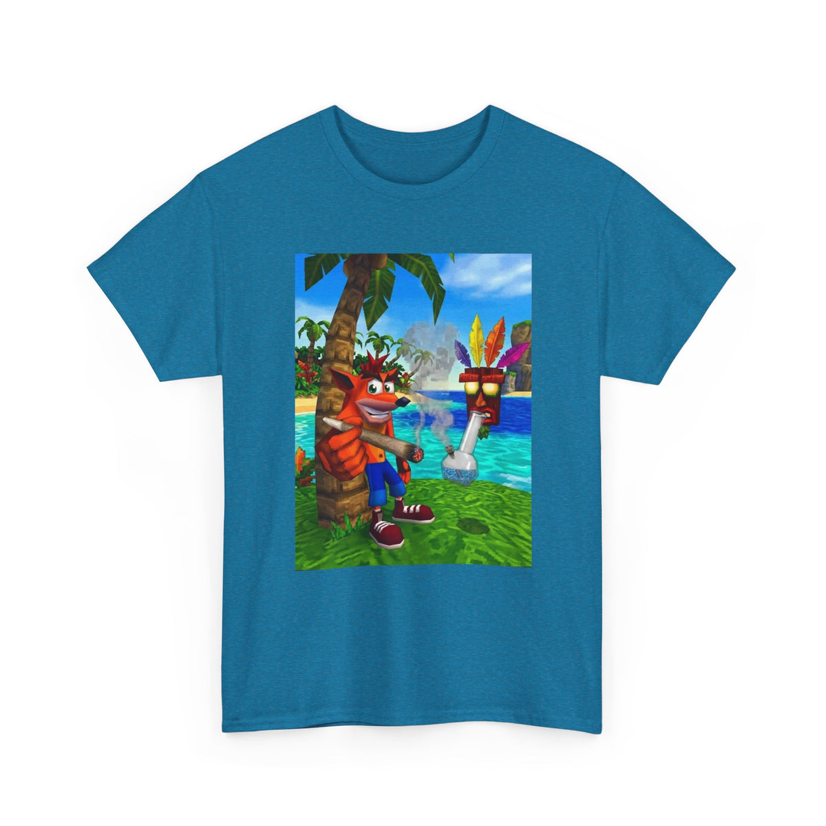 Crash Bandicoot Smoking With Aku Aku Tee