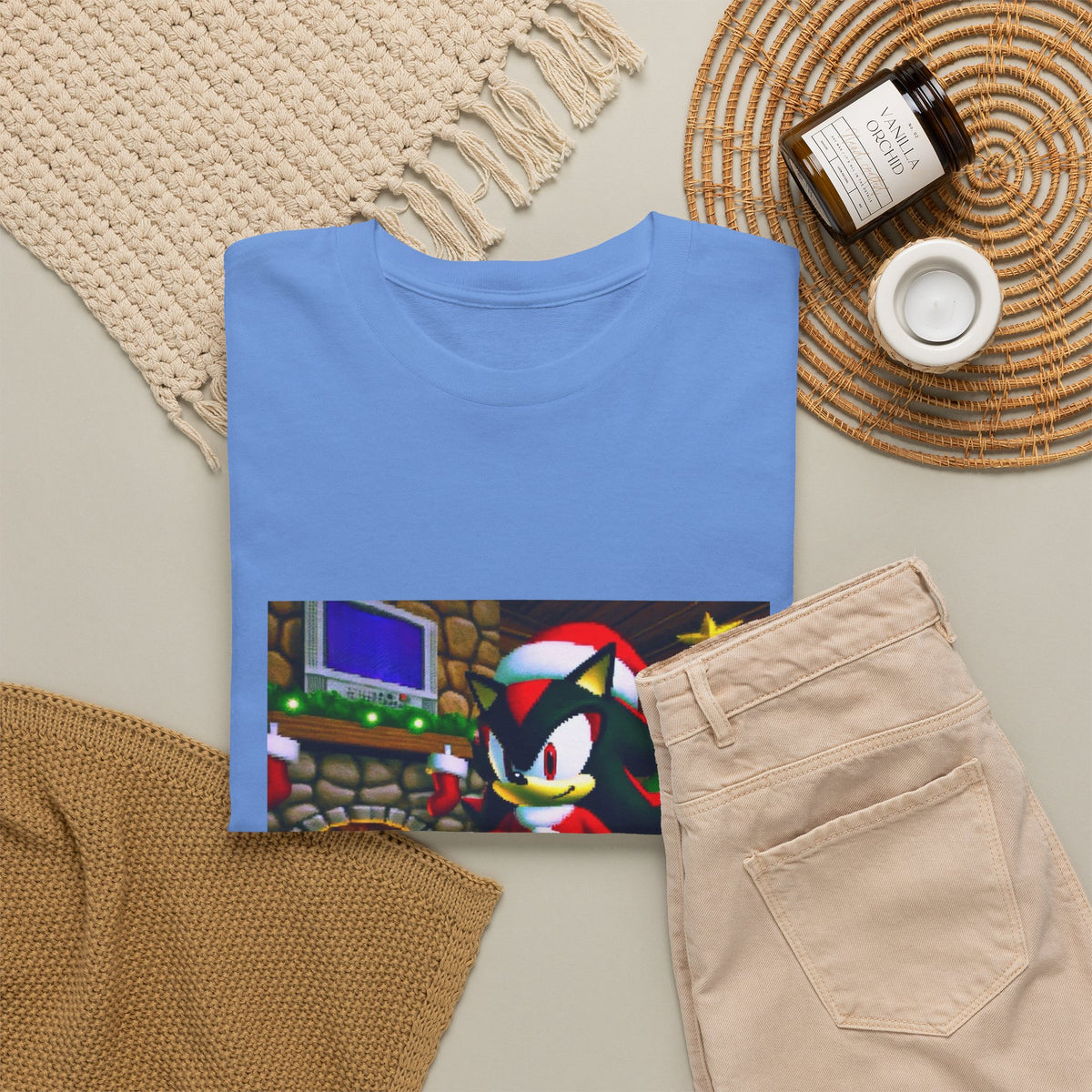 Shadow The Hedgehog Christmas Drip Tee