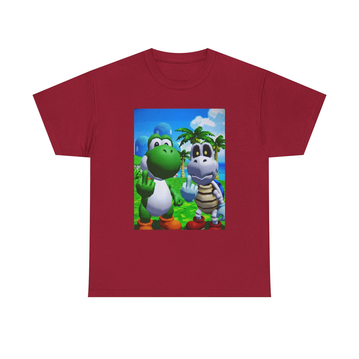 Yoshi And Dry Bones Flipping The Bird Tee
