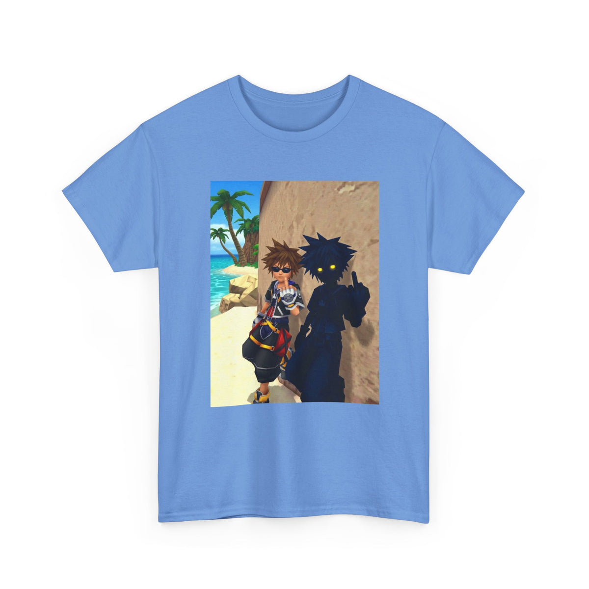 Sora And Shadow Flipping Off On Beach