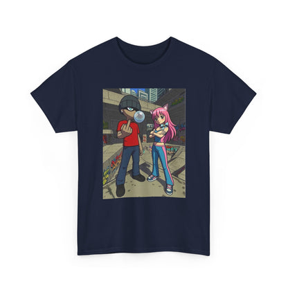 Skater Punk And Kitty Girl In Skater Park Tee