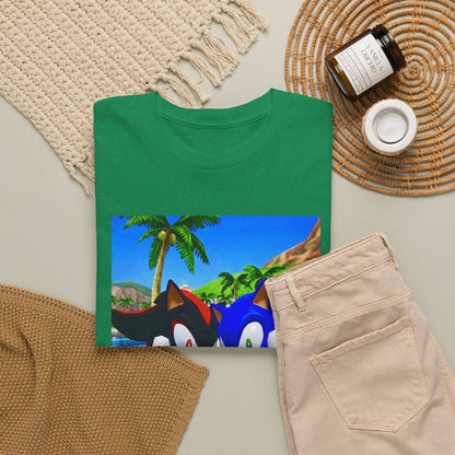 Sonic And Shadow Flipping The Bird Tee