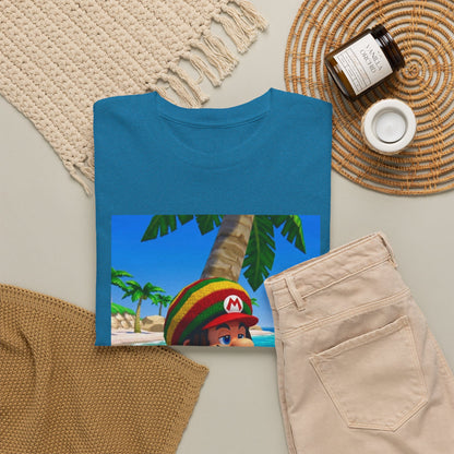Rasta Mario Chilling On Beach Tee