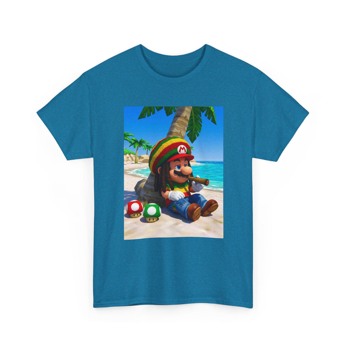 Rasta Mario Chilling On Beach Tee