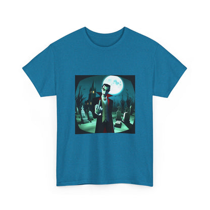 Vampire Giving The Finger In Cemetery Tee
