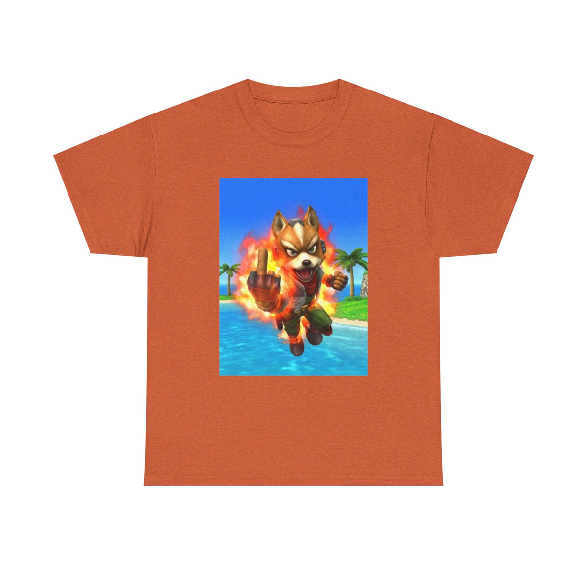 Fiery Fox Middle Finger Beach Tee