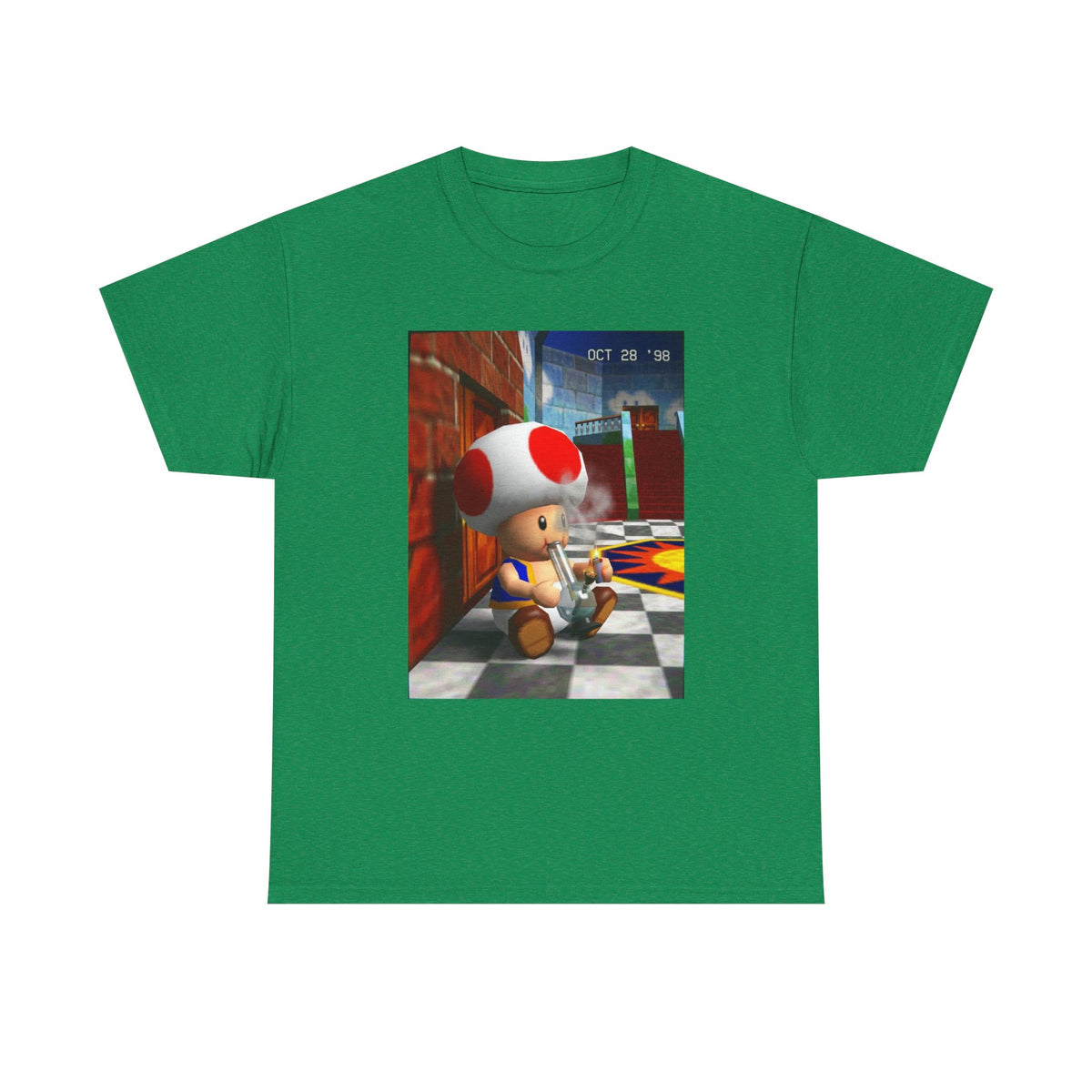 Toad Hitting Bong In Retro World Tee