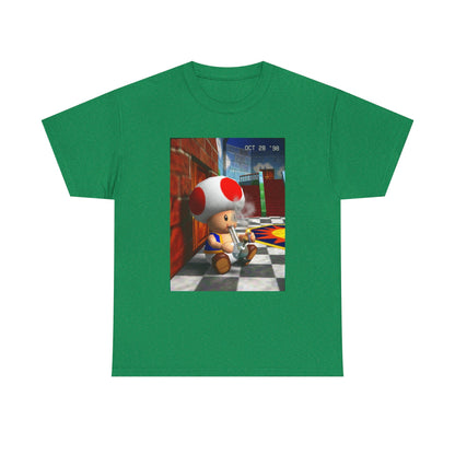 Toad Hitting Bong In Retro World Tee