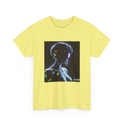 Cybernetic Enigmatic Figure Glowing In Darkness