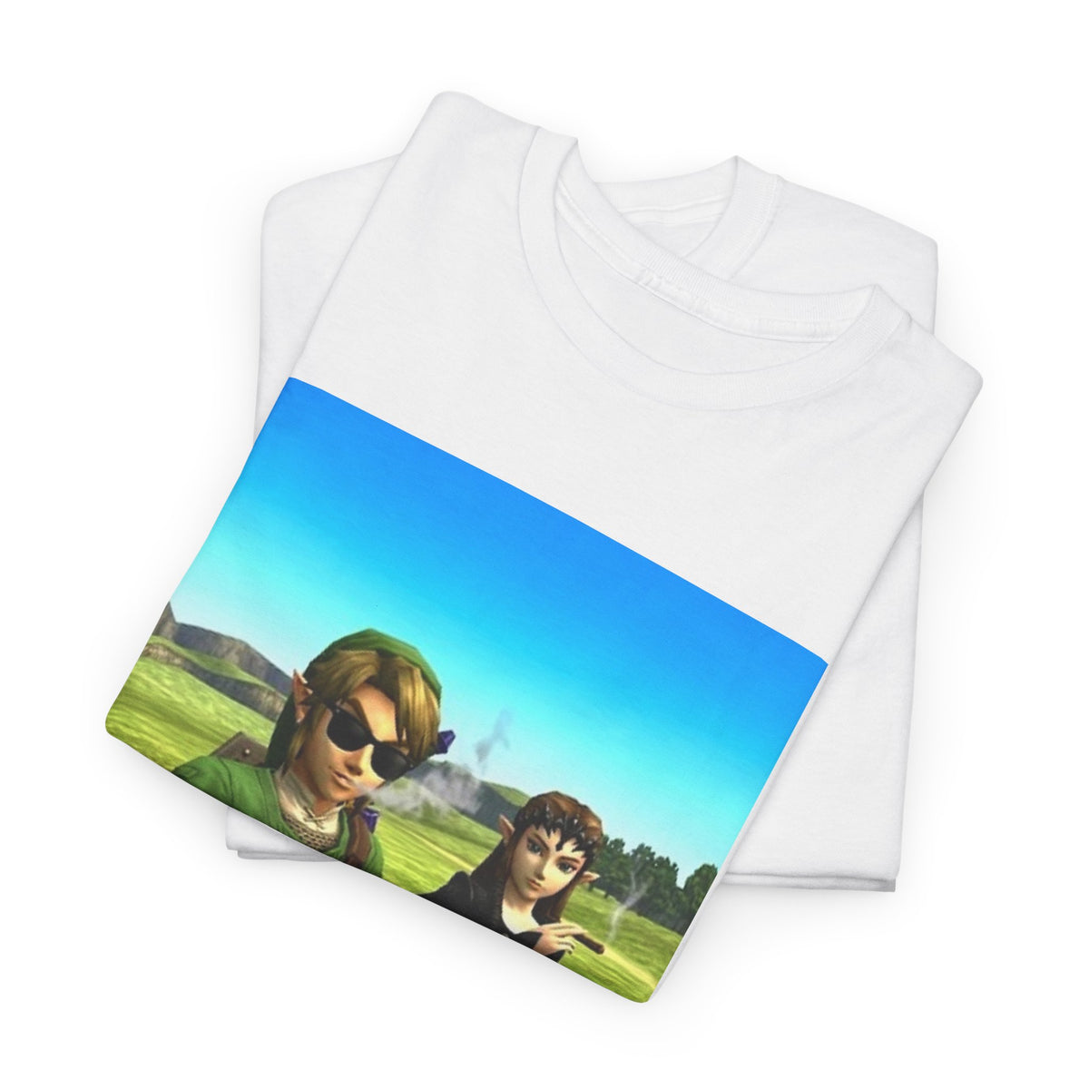 Link and Zelda Smoking Cigars In A Field