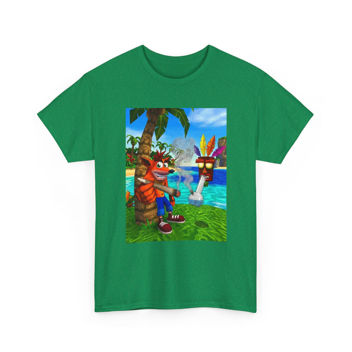 Crash Bandicoot Smoking With Aku Aku Tee