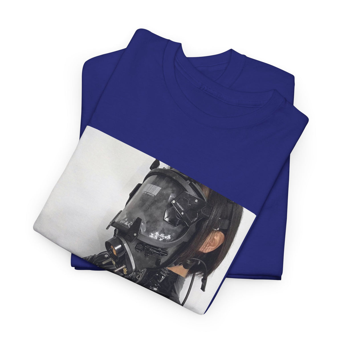 Figure Wearing Gas Mask Tee