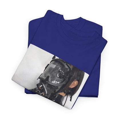 Figure Wearing Gas Mask Tee