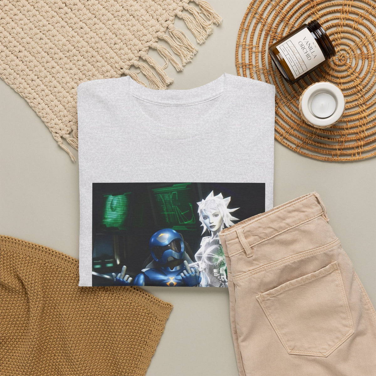 Cyborg & Hologram Flipping The Bird Tee