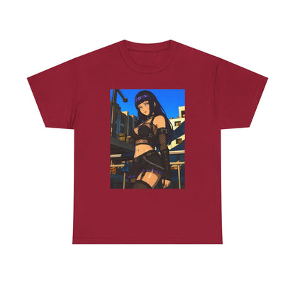 Gothic Anime Girl Staring Cityscape Tee