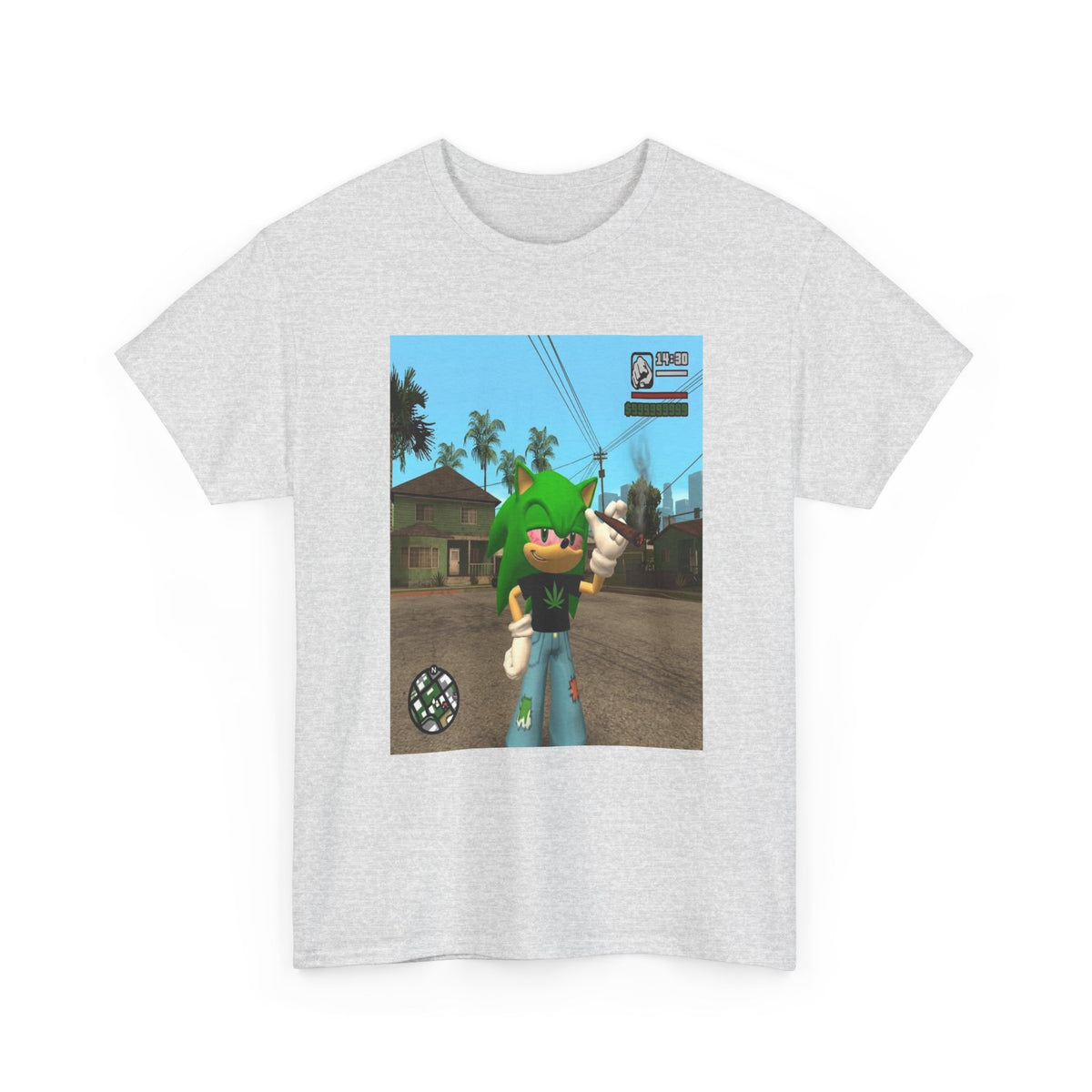 Chill Green Hedgehog Smoking Blunt Tee