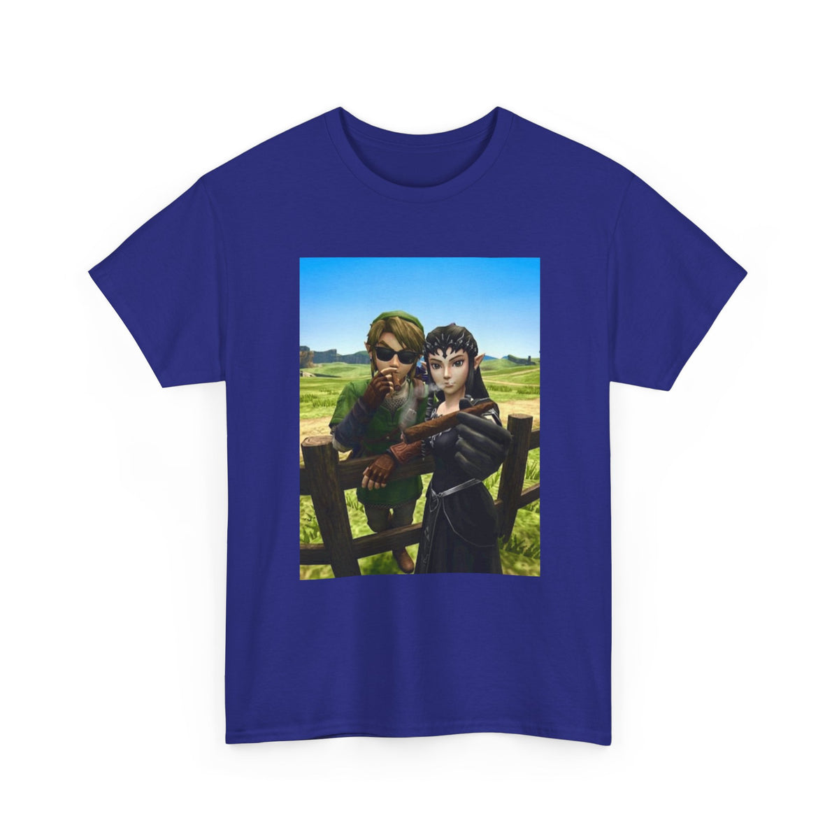 Link And Zelda Smoking Cigars Tee