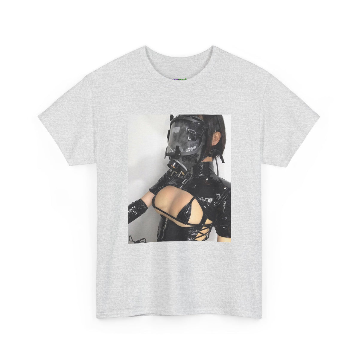 Figure Wearing Gas Mask Tee