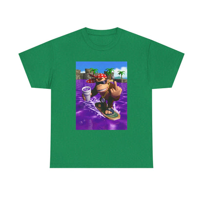 Diddy Kong Surfing Purple Lean Flipping Off Tee