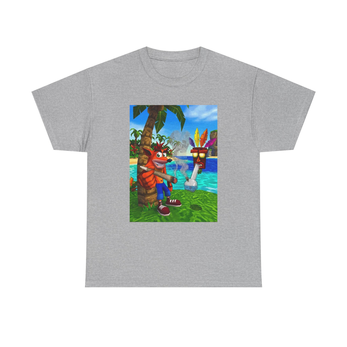 Crash Bandicoot Smoking With Aku Aku Tee