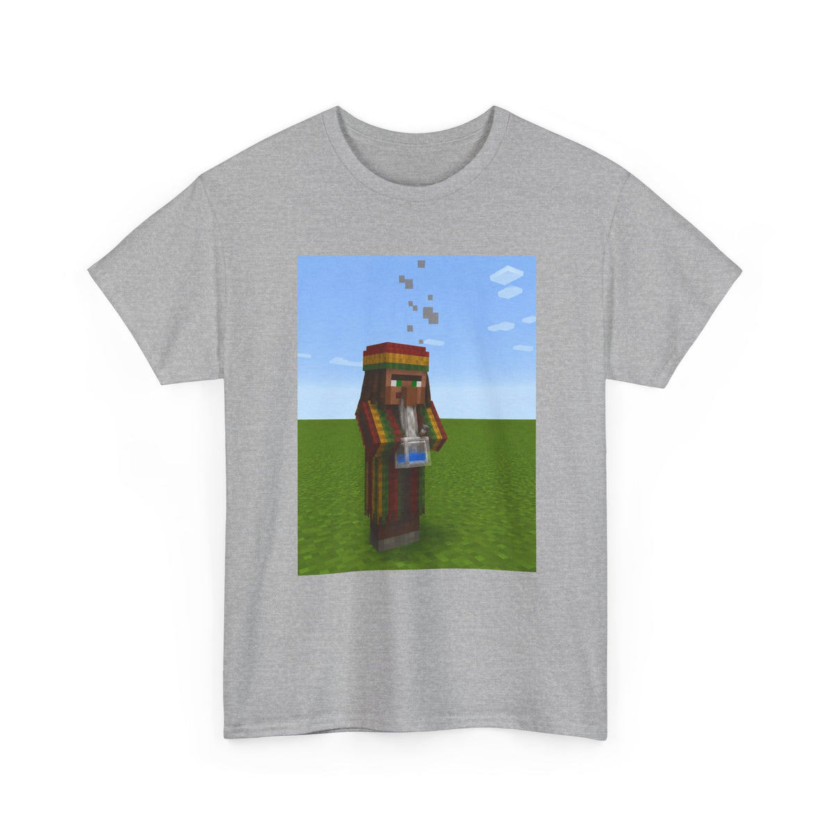 Rasta Minecraft Villager Smoking Tee