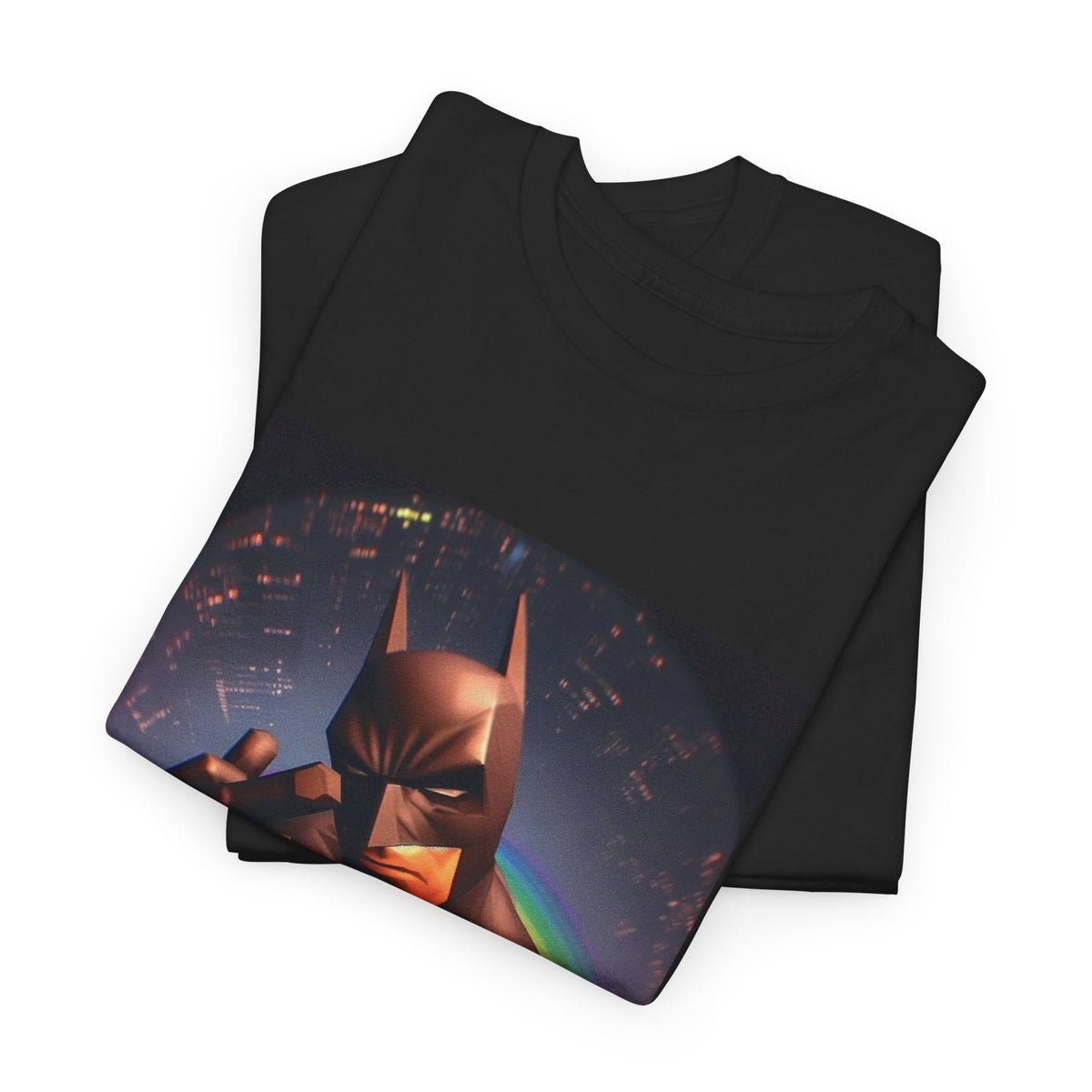 Batman Giving Finger Over Rainbow City