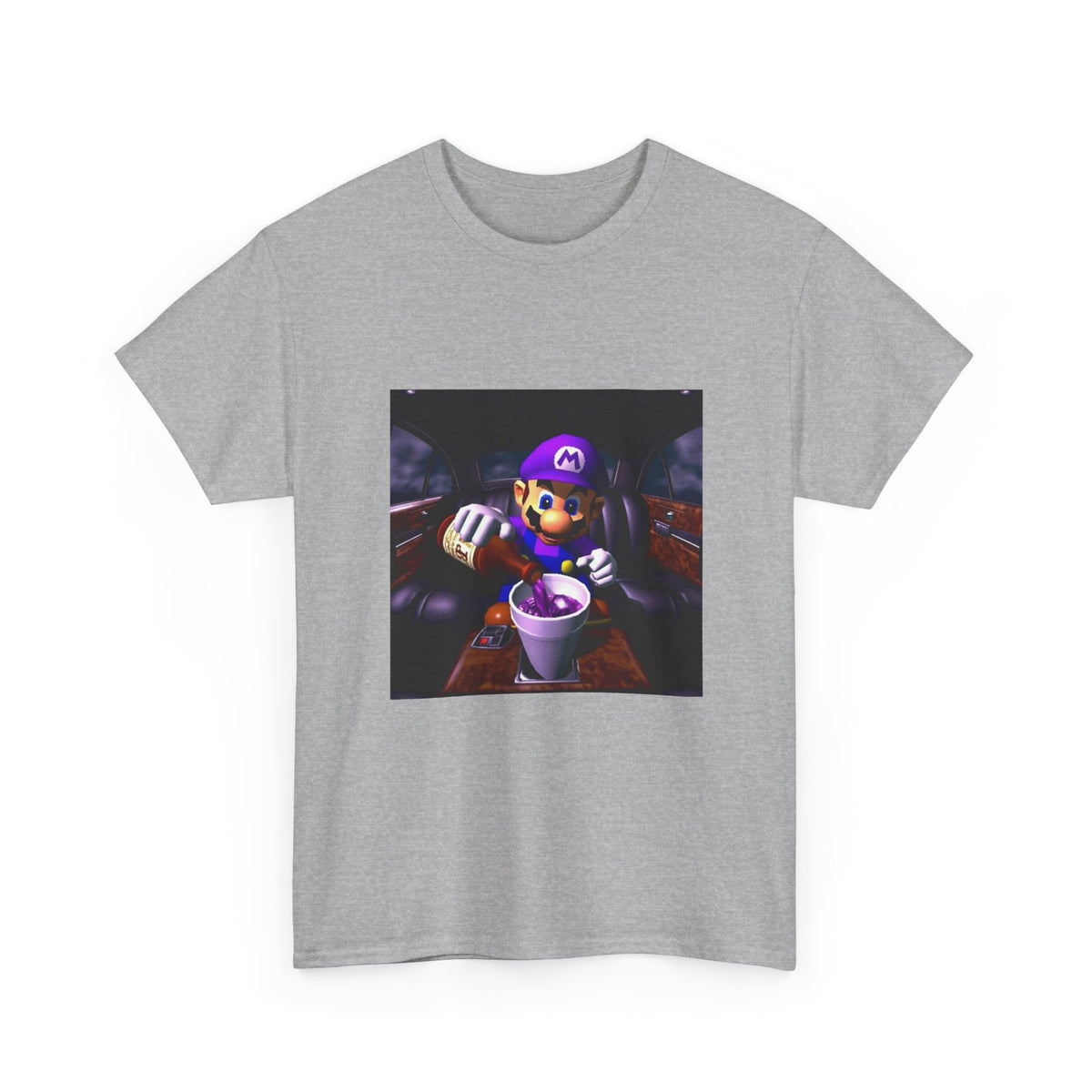Waluigi Pouring Purple Drank In Limo Tee