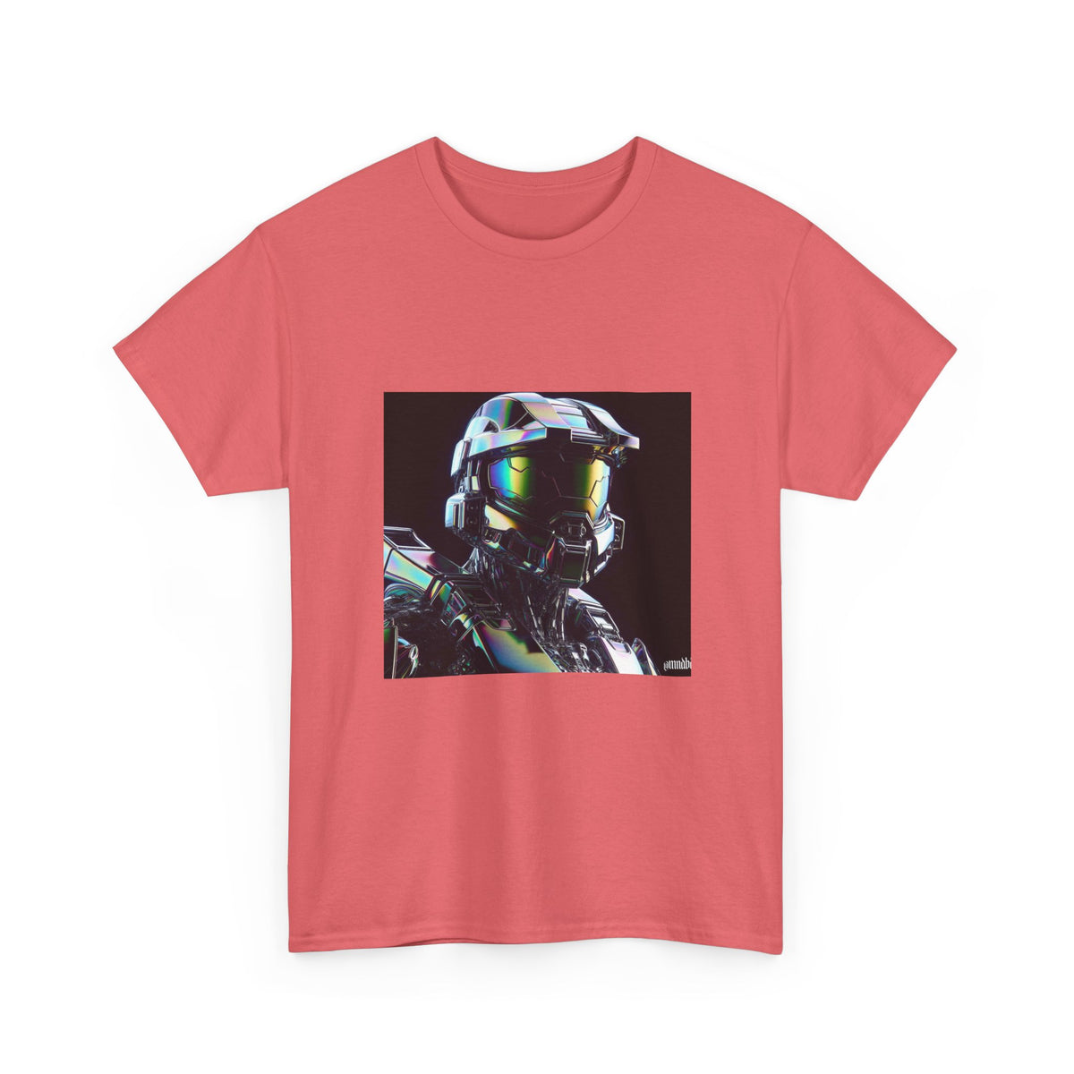 Holographic Cybernetic Sentinel Chrome Helmet Tee