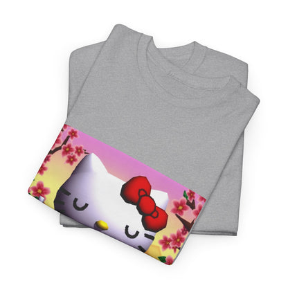 Kitty Meditating and Flipping Bird Tee