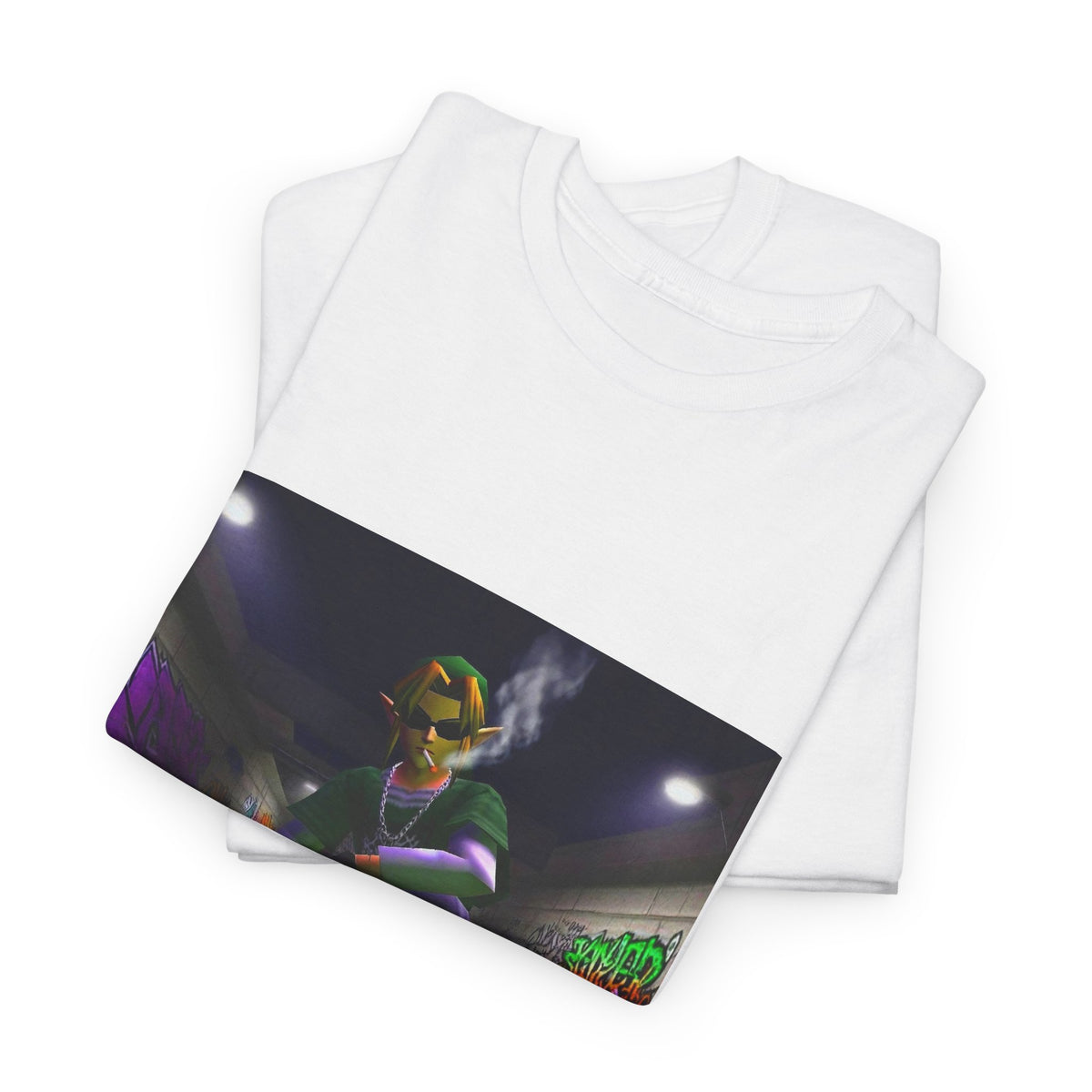 Stoner Link Skateboarding In Graffiti Alley Tee