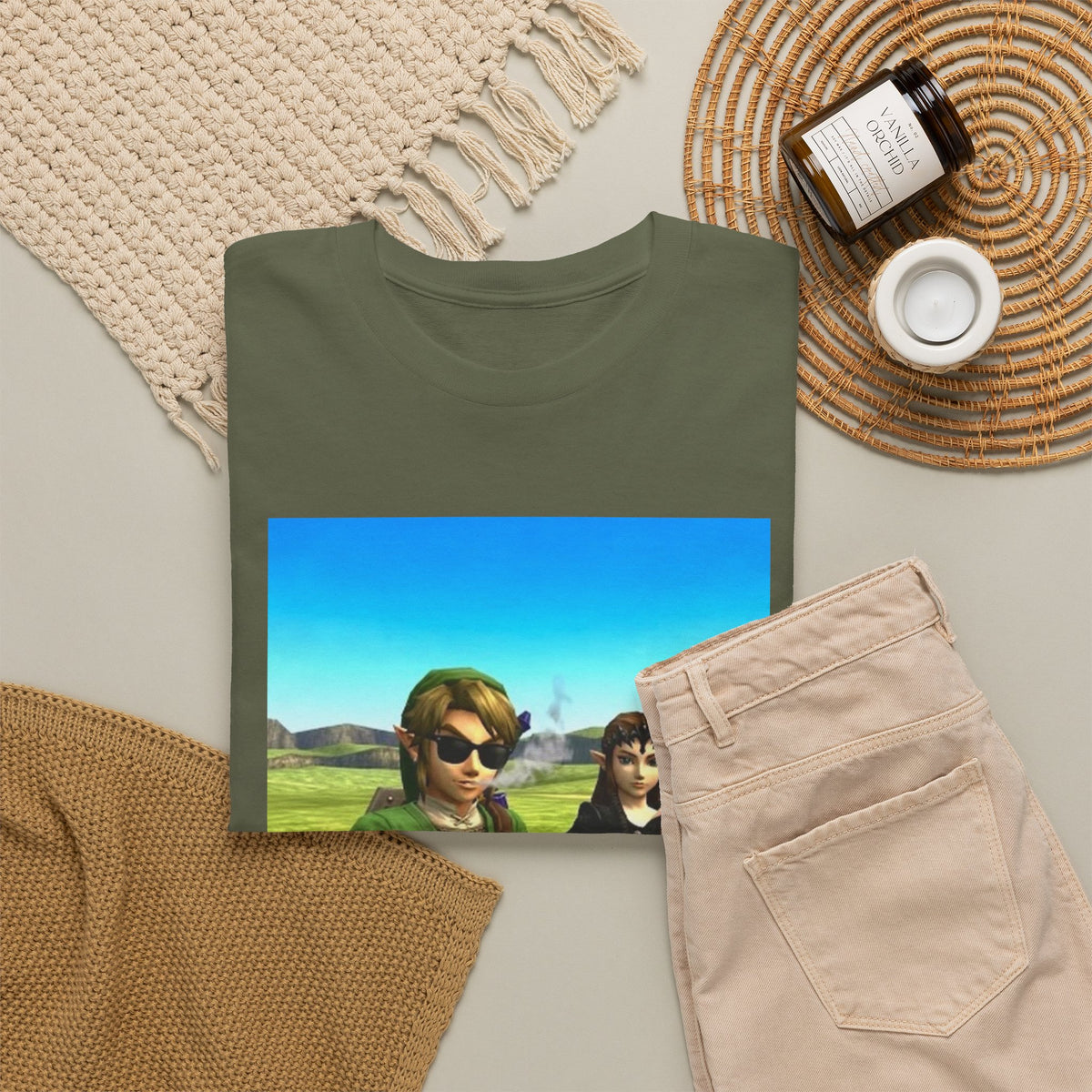 Link and Zelda Smoking Cigars In A Field