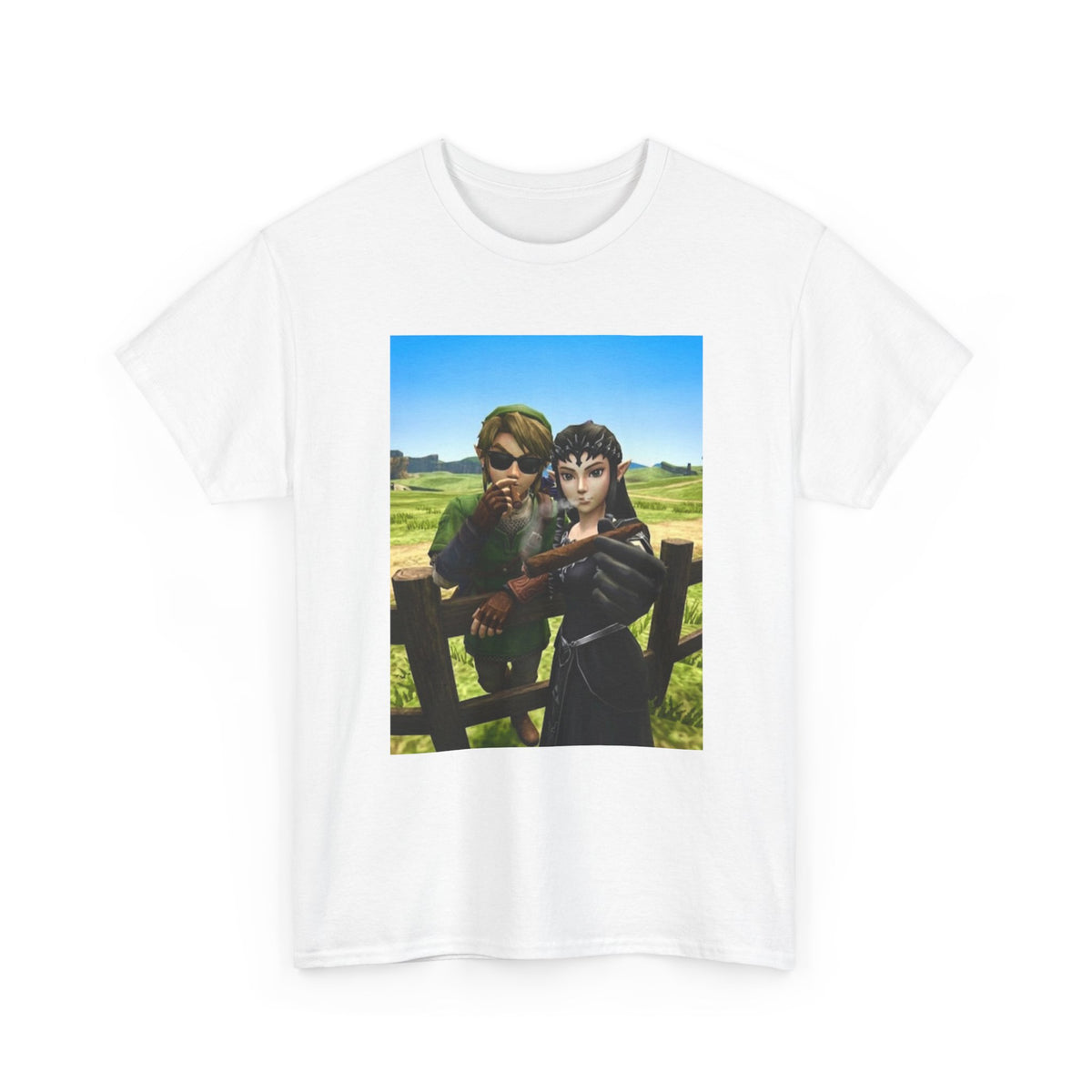 Link And Zelda Smoking Cigars Tee
