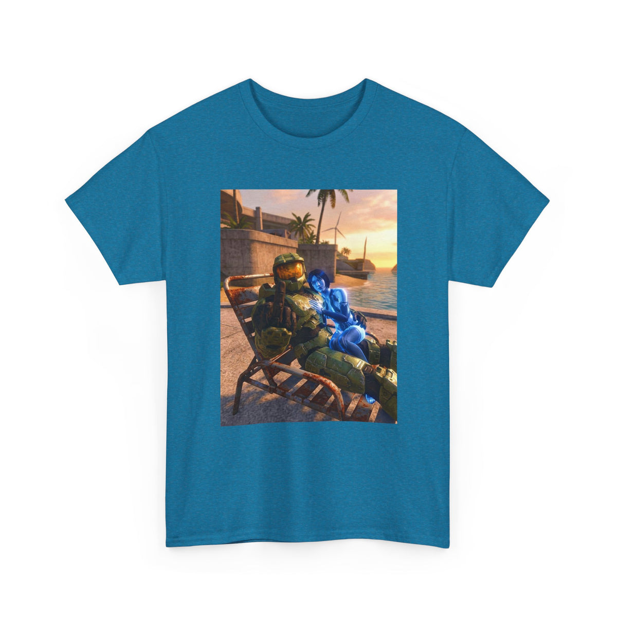 Master Chief Chilling With Cortana Beachside