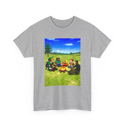 Iconic Gamers Smoking Around Campfire