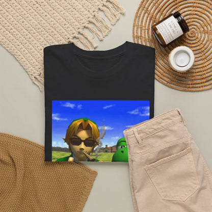 Link And Yoshi Flipping Off The World Tee