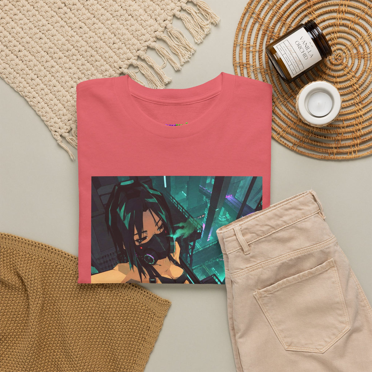 Midnight Ember Leaf Graphic Tee