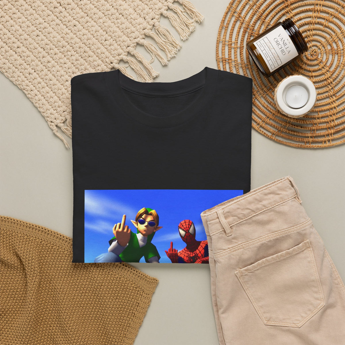 Link And Spider-Man Flipping The Bird