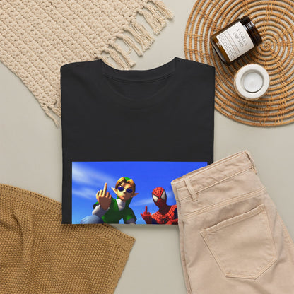 Link And Spider-Man Flipping The Bird