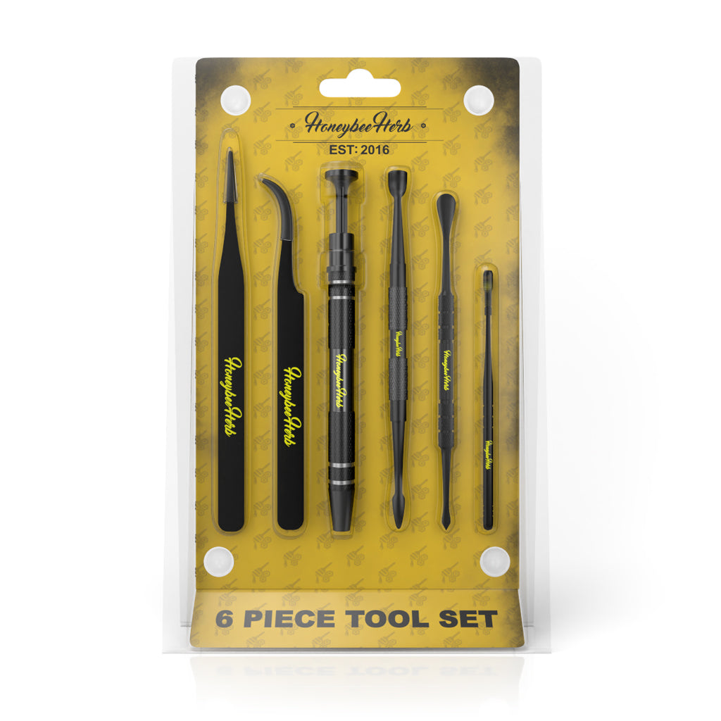 Honeybee Herb 6-Piece Stainless Steel Dab Tool Set | Essential Dabbing Accessories