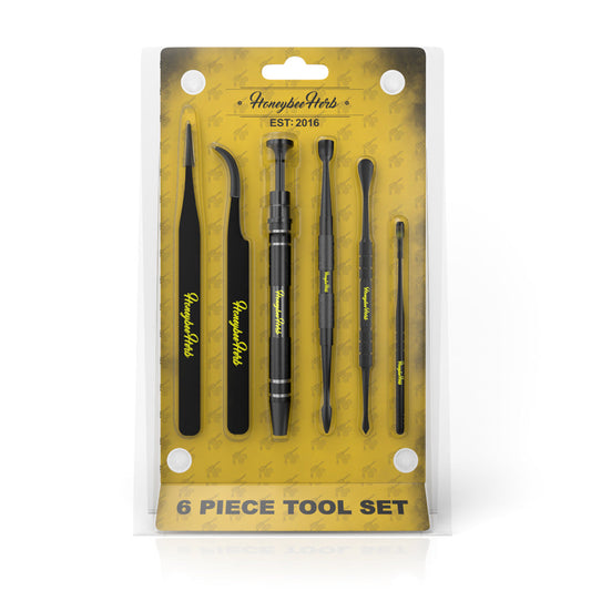 Honeybee Herb 6-Piece Stainless Steel Dab Tool Set | Essential Dabbing Accessories