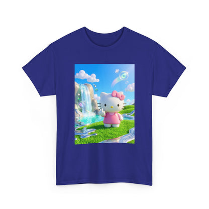 Kitty Flips The Bird In Dreamy Landscape Tee