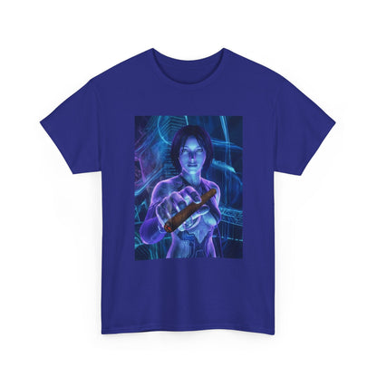 Cybernetic Woman Offers Lit Cigar Tee