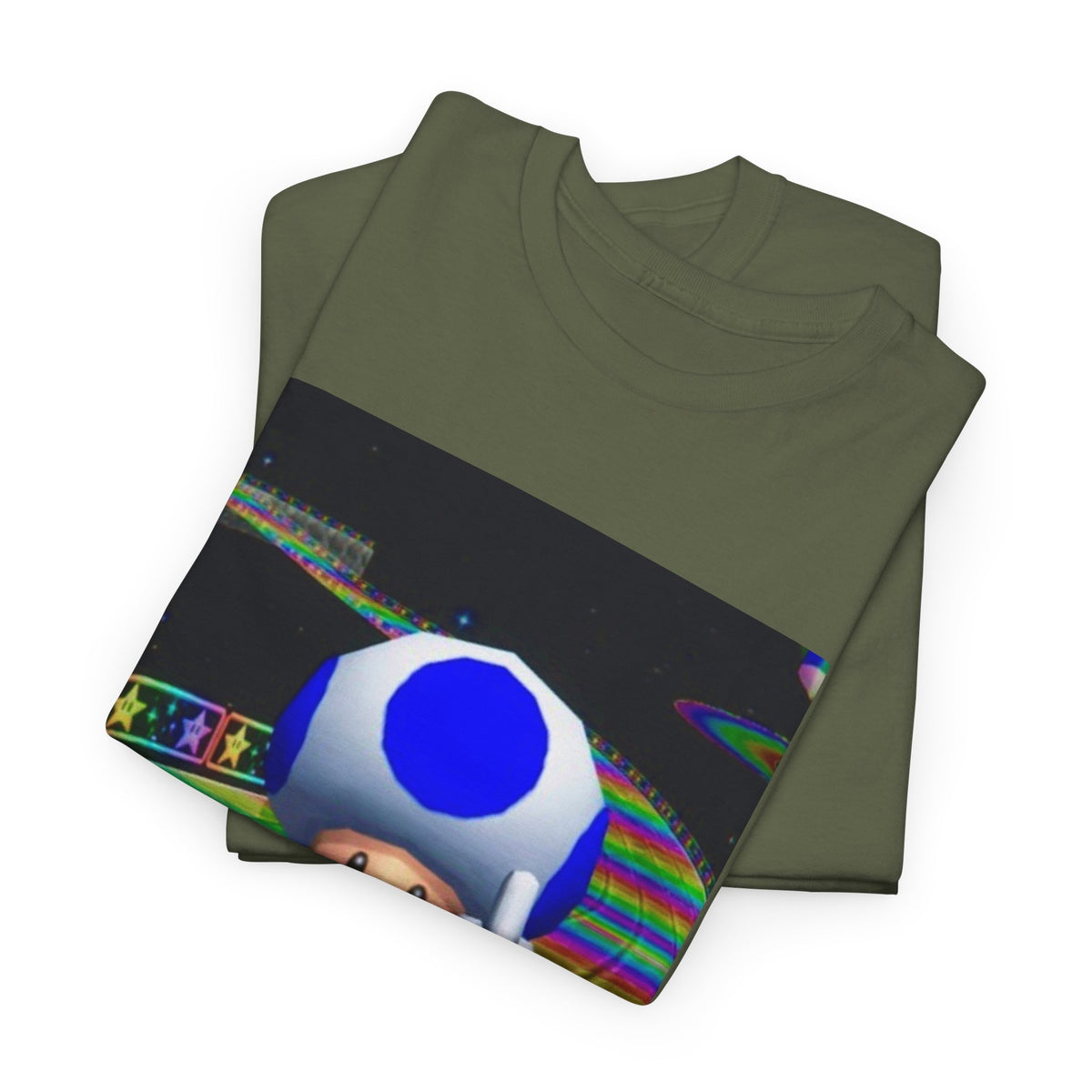 Blue Toad Flipping Off On Rainbow Road Tee