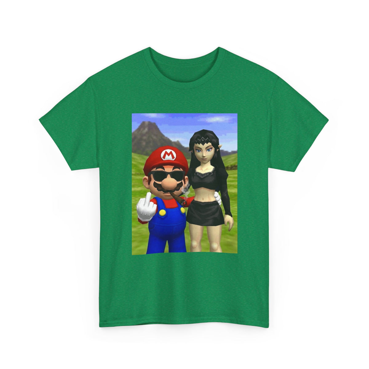 Edgy Mario & Malon Flipping Off Tee